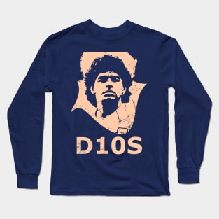 Diego maradona illustration flat Long Sleeve T-Shirt